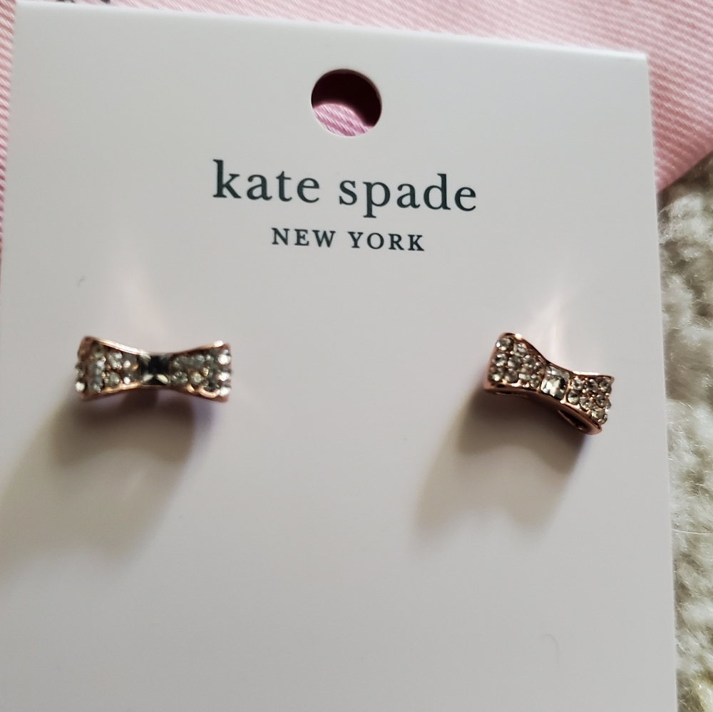 Kate Spade Rose Gold Bow Earrings - Picture 2 of 3